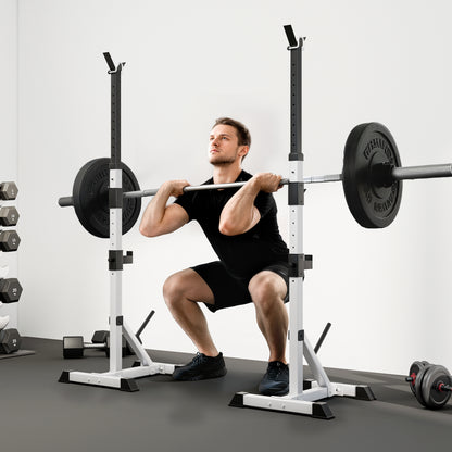 Adjustable Power Tower Dip Station Pull Up Bar Squat Rack Power Cage At Home Workout Equipment