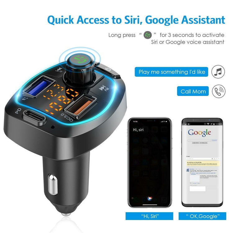 a car charger with a blue light