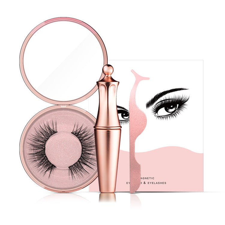 a pink eyelash and a pink case with a pink tube and a pink eyelash case