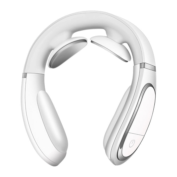 a white headphones with a button