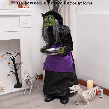 Halloween End Plate Witch Electric Voice-activated Induction Decoration Ornaments