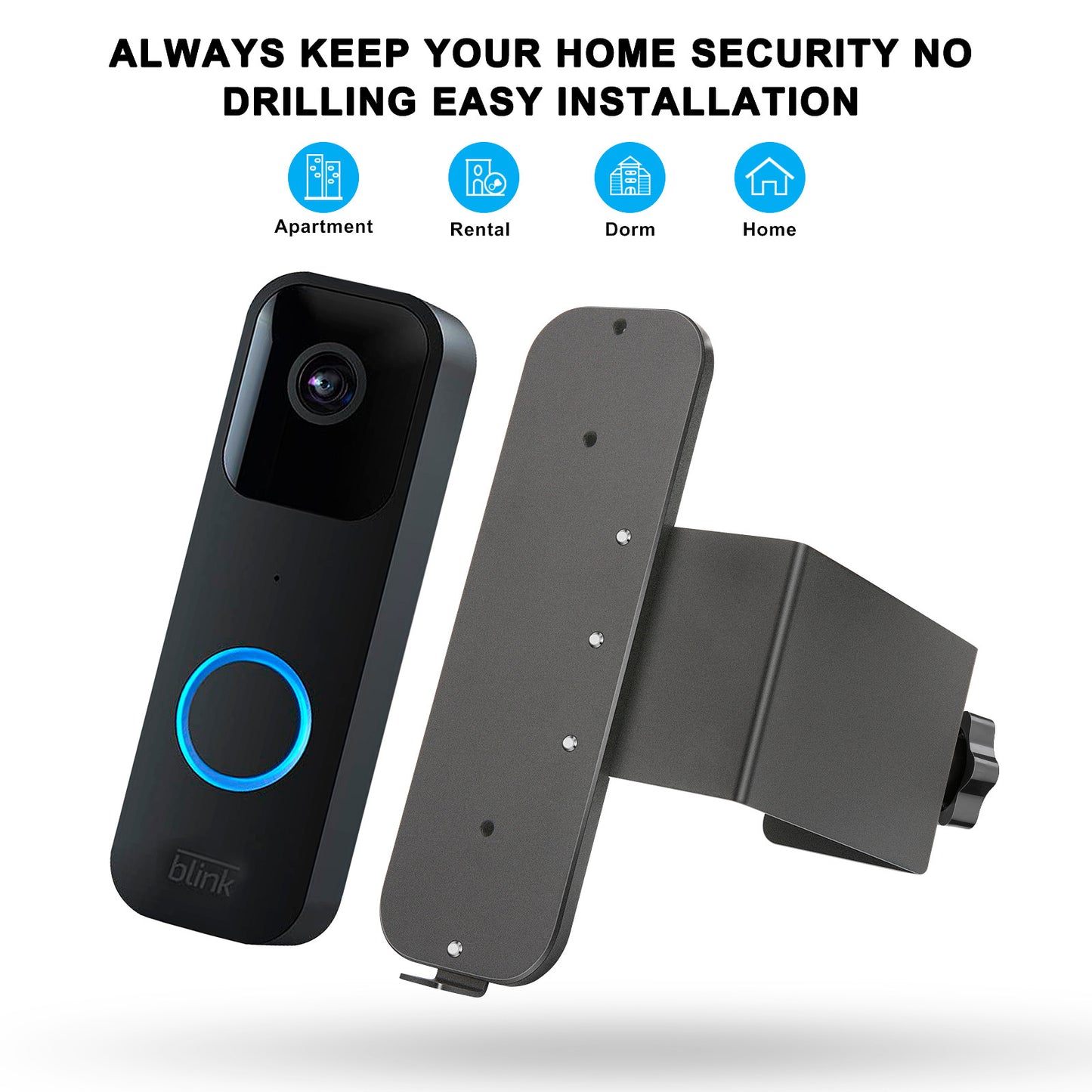 Doorbell Punch-free Anti-theft Fixed Door Holder Metal Bracket