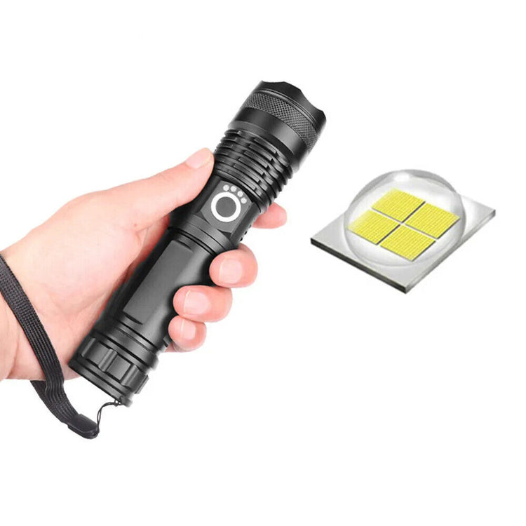 a hand holding a flashlight