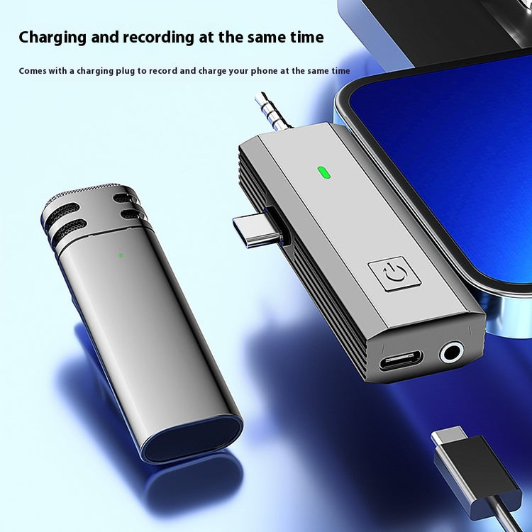a device with a charger and a microphone