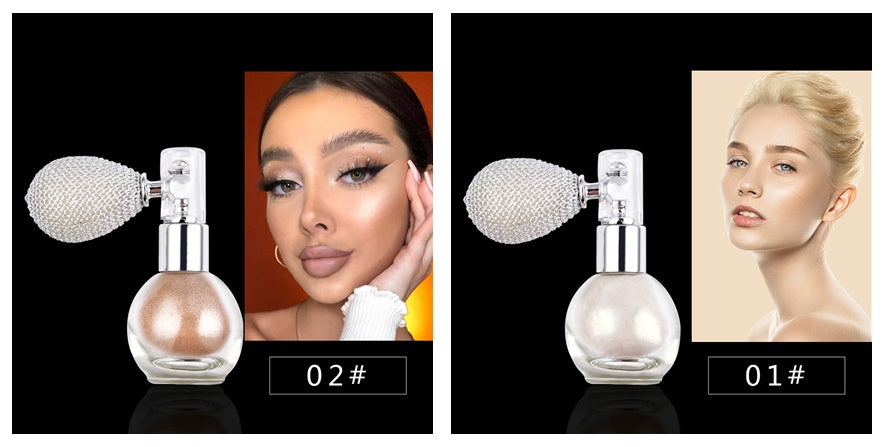 a collage of a woman with a perfume bottle