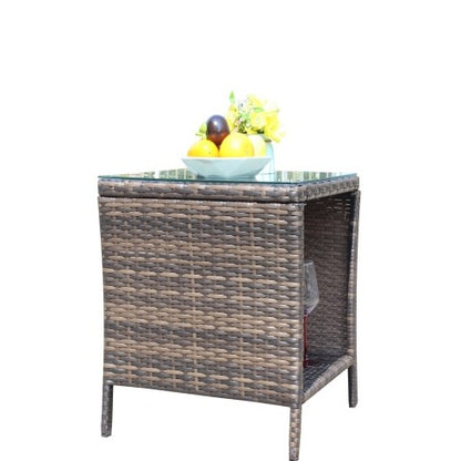 Outdoor Patio Furniture 1 Coffee Table With Clear Tempered Glass