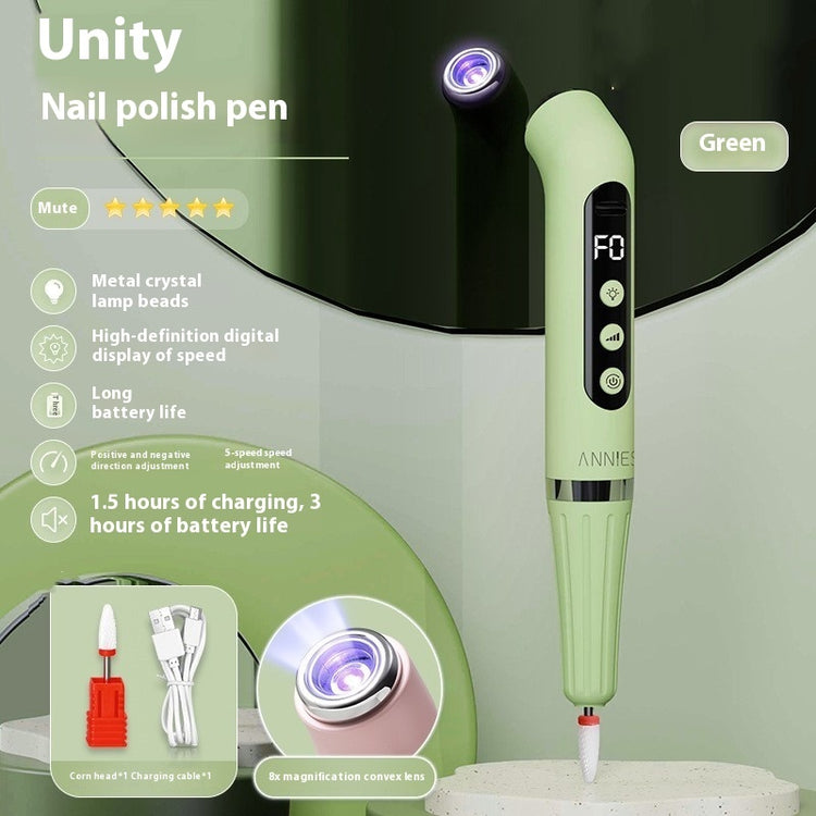 a green nail polish pen