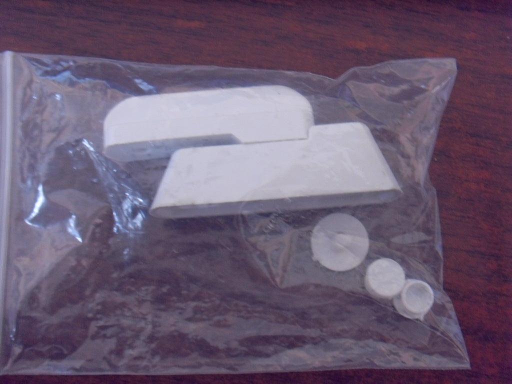 a plastic bag with a white object on it