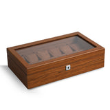 Wood-Grain Lockable Watch Storage Box