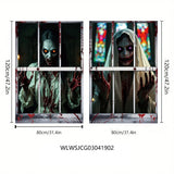 Halloween Witch and Zombie Window Decoration Banner