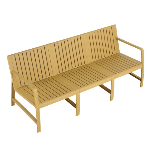1-Piece Indoor Outdoor Furniture 3-Seater Sofa Waterproof PP Material - Easy Assembly Patio Conversation Set
