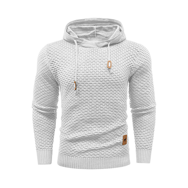 a white sweater with a hood