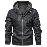 Men's Faux Leather Lapel Jacket