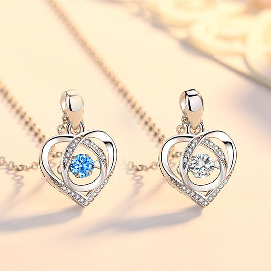 Beating Heart Necklace Women's Korean-style Elegant Smart Heart-shaped Collarbone Necklace Valentine's Day Gift Pendant