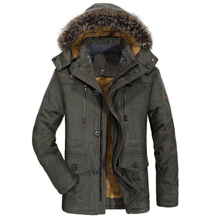 a jacket with a fur hood