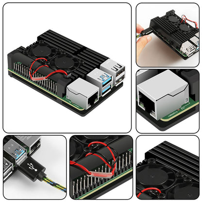 Motherboard Aluminum Alloy Heat Dissipation Protection Box With Dual Fans