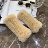 Women's Rex Rabbit-Fur Winter Gloves