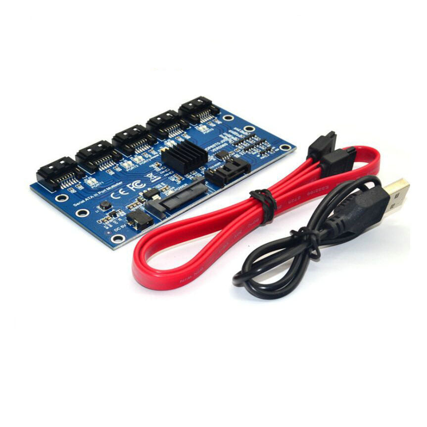 SATA Hard Disk Adapter Card 1 To 5 SATA Port Multiplier Computer Motherboard Hard Disk Adapter Card