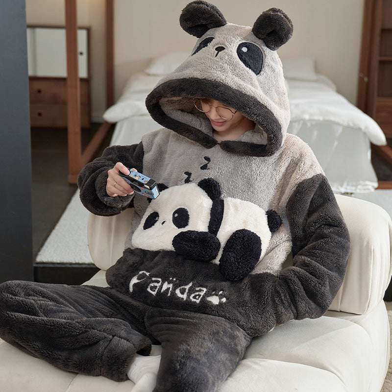 a person in a panda garment