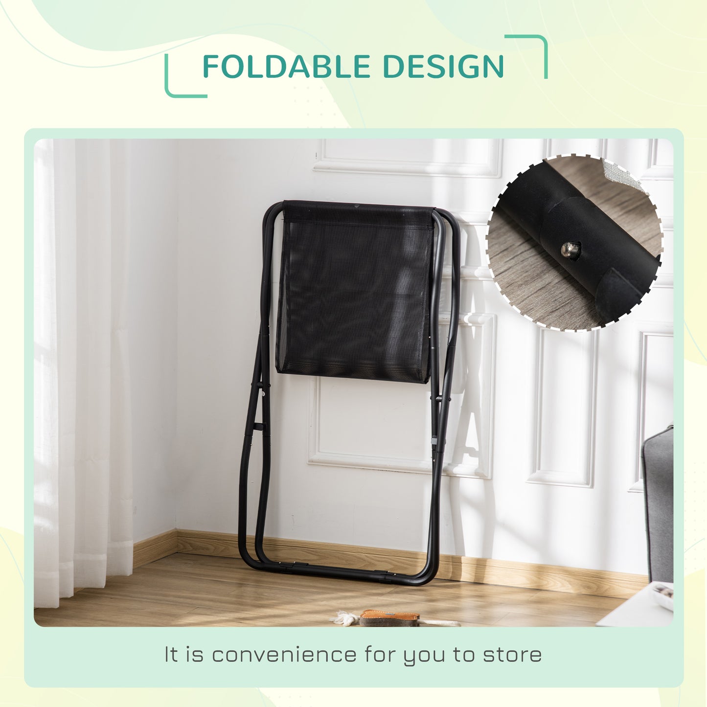 Elevated Dog Bed with Breathable Foldable Pet Cot with Heavy Duty Frame