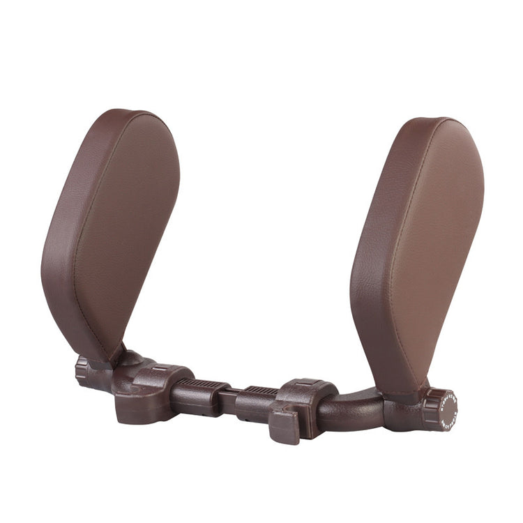 a brown head rest with a white background