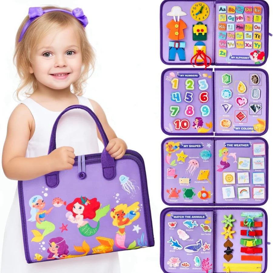 a girl holding a purple bag