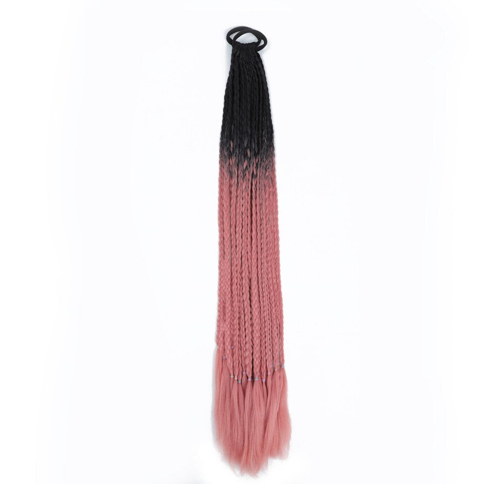 a pink and black hair piece