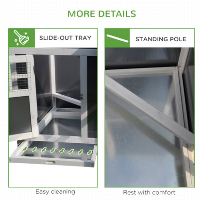 32" Luxury Large Outdoor Open Covered Chicken Coop House with Run and Nesting Box and