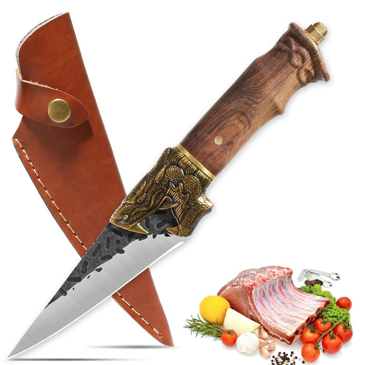 a knife with a leather sheath