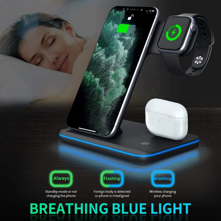 a smart watch and smartwatch on a wireless charging pad