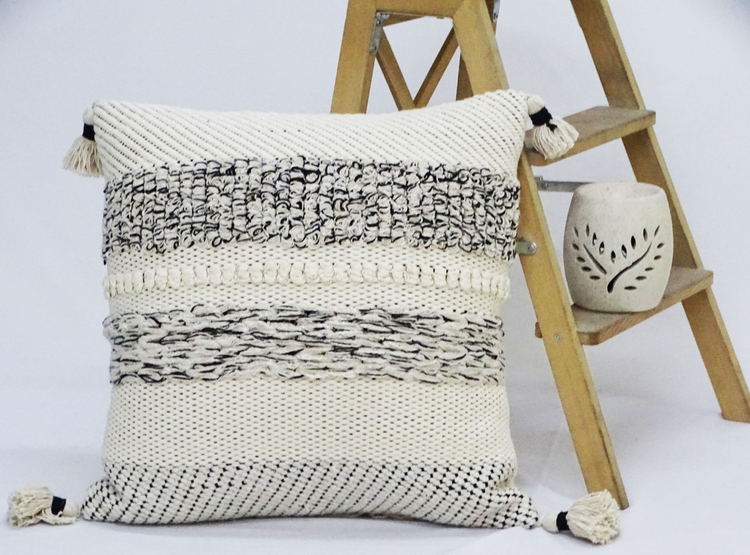 a pillow next to a ladder