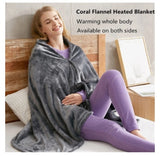 USB-Heated Flannel Blanket Shawl