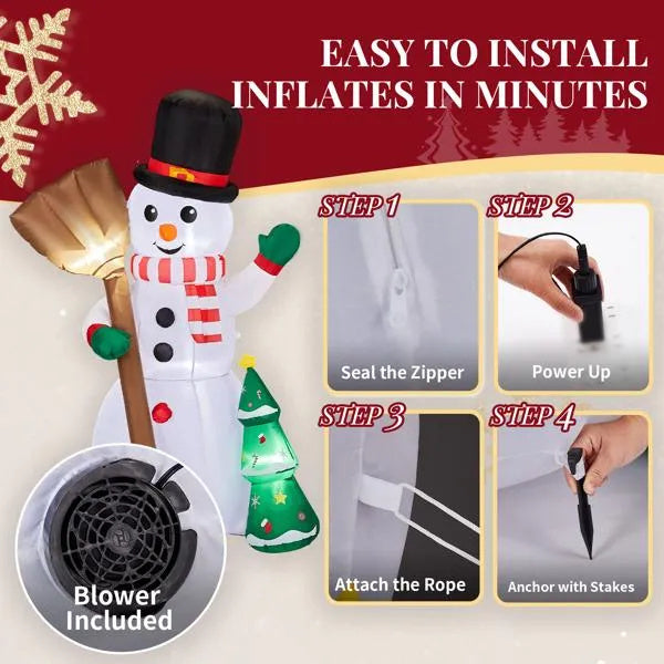 a snowman inflatable blower