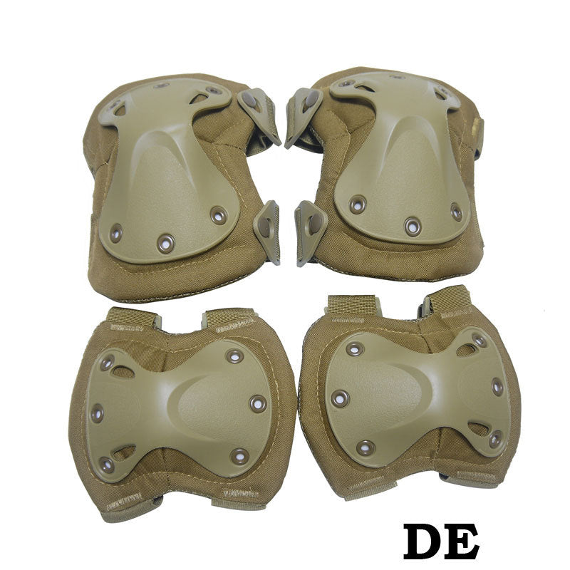 a group of knee pads