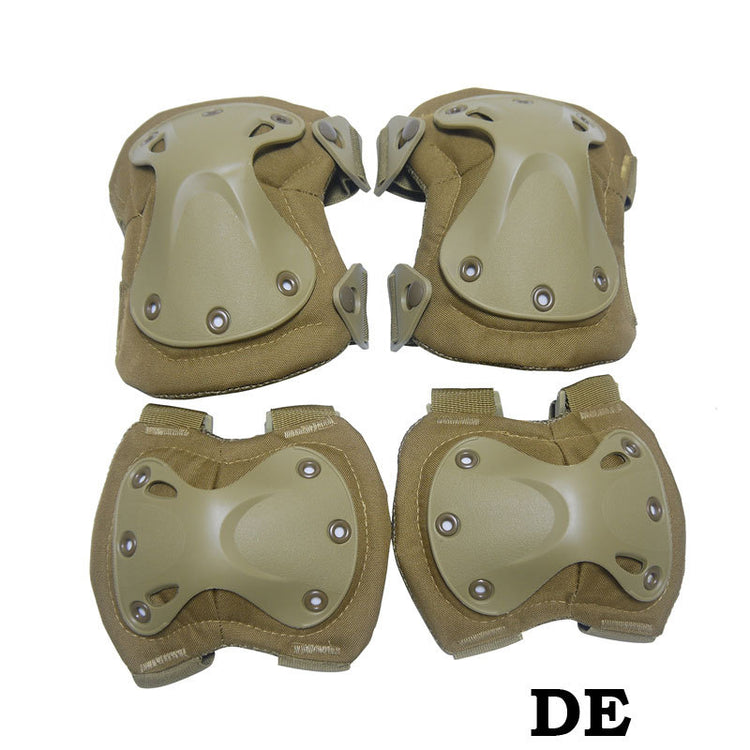 a group of knee pads