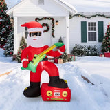 7.5-Foot Lighted Inflatable Santa Playing Electric Guitar