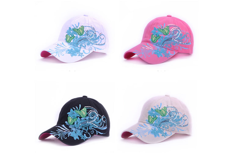 a group of hats with designs