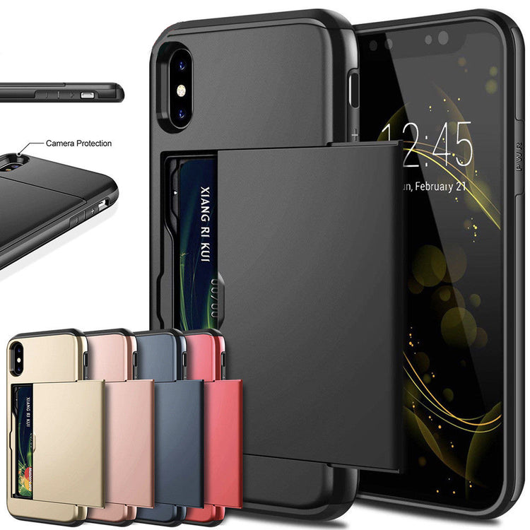 a cell phone case with a card holder