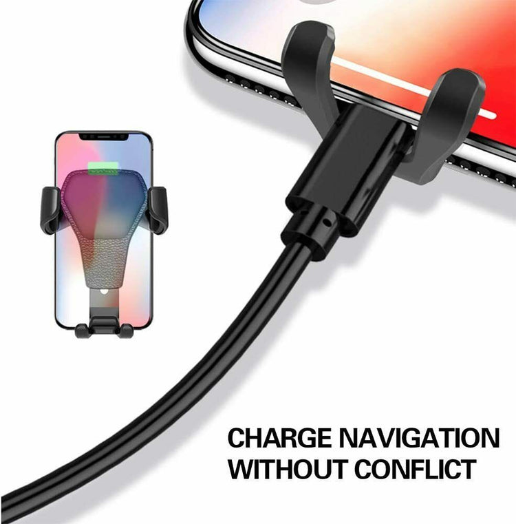 a phone charging with a black cable