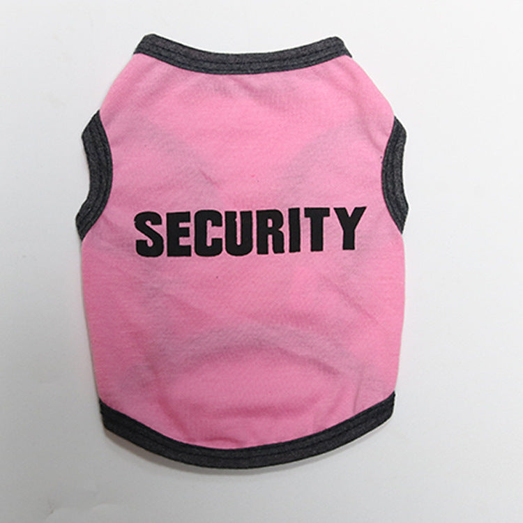 a pink shirt with black text