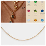 Stainless Steel Birthstone Pendant Necklace