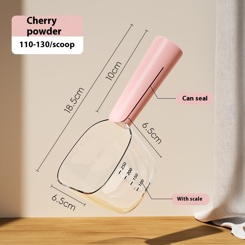 a measuring cup with measuring tape