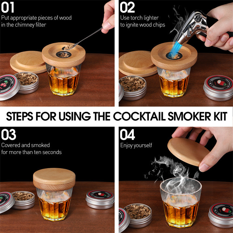 steps a step by step instructions to make a cocktail smoker