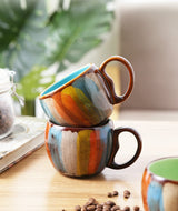 Ceramic Coffee Mug with Lid and Spoon