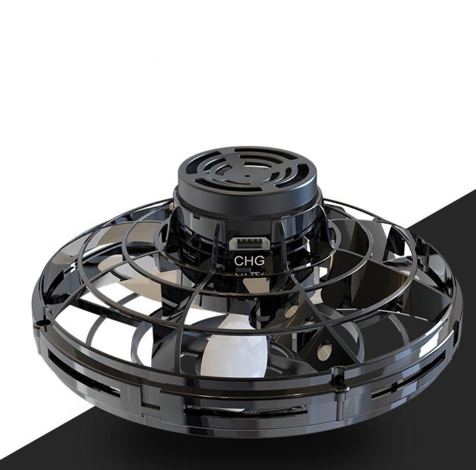 a black and silver fan