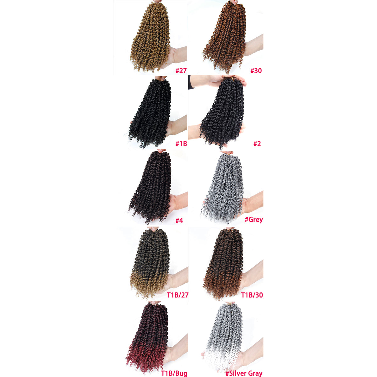 a collage of different colored hair