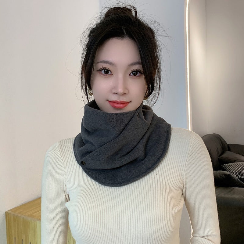 a woman wearing a scarf