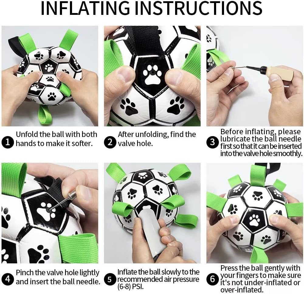 a collage of instructions for a football ball
