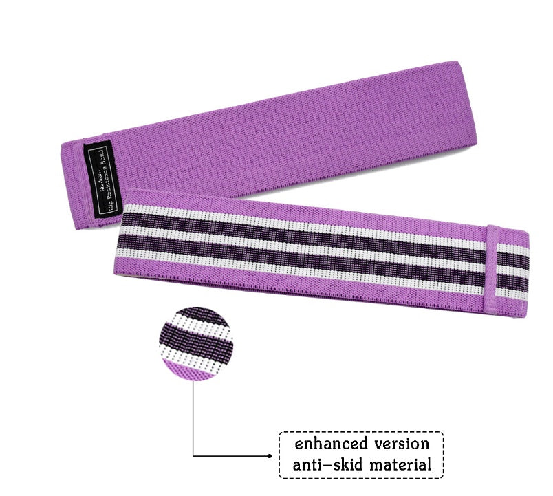 a purple and white wrist band