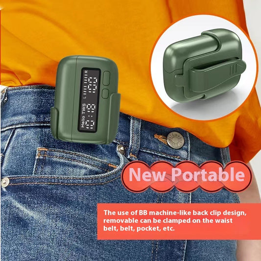 BPG Portable Wireless Bluetooth Headset Digital Display Clock